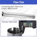 Exhaust Pipe 2.5 Inch Exhaust Straight Pipe T304 Stainless Steel Pipe with Clamp,Universal Exhaust Kit Straight Mandrel,2 PCS