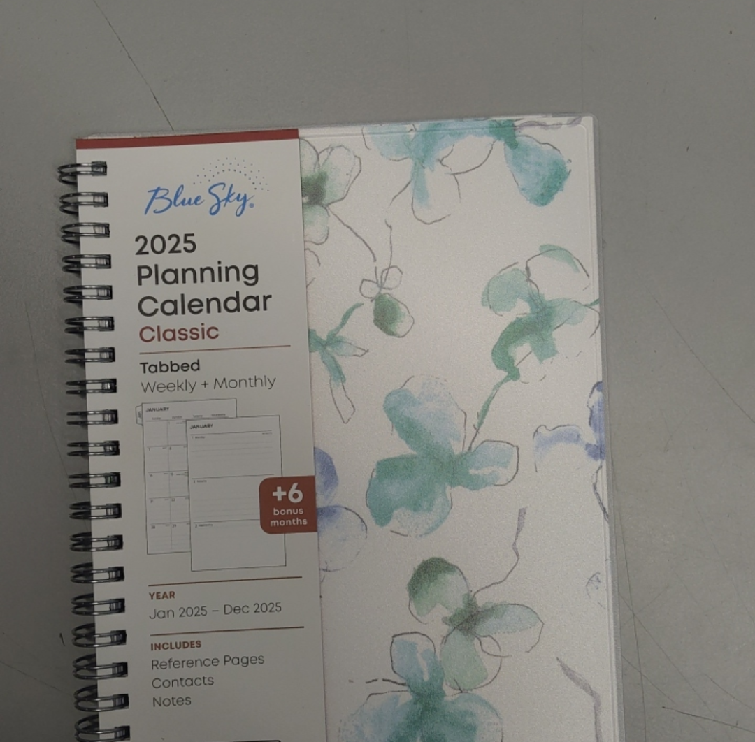 Blue Sky 2025 Weekly and Monthly Planner Calendar, January 2025 - December 2025, 5" x 8", Flexible Cover, Laminated Tabs, Wirebound, Lindley