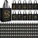 Windyun 100 Pcs Christian Gift Bag Bulk 8" x 4" x 10" Reusable Bible Verse Tote with Handle Religious Scripture Blessing Bags for Church Pastor Welcome Visitors Sunday School Party Favors (Black)