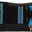 Weaver Equine 23" x 24" Contoured Single Weave Wool Blend Felt Pony Size Saddle Pad, Shock Absorbing Western Saddle Pad for Protection, Black/Blue