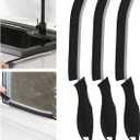 SXhyf Hard Bristle Crevice Cleaning Brush - Multifunctional Gap Cleaning Brush, Bathroom Cleaning Tools, Grout Brush, Crevice Cleaning Supplies for Household Use, Kitchen, Window, Vehicle (3, Black)