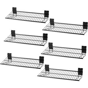 Slatwall Shelves, Slat Wall Accessories, Slat Wall Wire Shelf, Heavy Duty Garage Storage Slatwall Shelf(24-Inch Width,6 Pack)