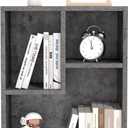 VECELO Small Bookshelf, 3 Cube Shelf, Fits Tallest Hardcovers, Short Bookcase for Small Spaces, Modern Gray (Small and Wide)