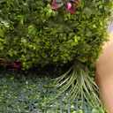 Artificial Grass Wall Panels, 20"x20" 8pcs Grass Backdrop with Mint Plant Leaves, UV-Anti Fake Greenery Plant Boxwood Panels for Privacy Fence Screen, Outdoor Green Wall Decor for Patio Garden