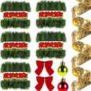 GardenNow 3 Pack 150FT Christmas Garland for Holiday Decoration, Christmas Ribbon Holiday Decor for Outdoor Indoor Artificial Christmas Twist Garland Home Soft Artificial Greenery Party Decoration