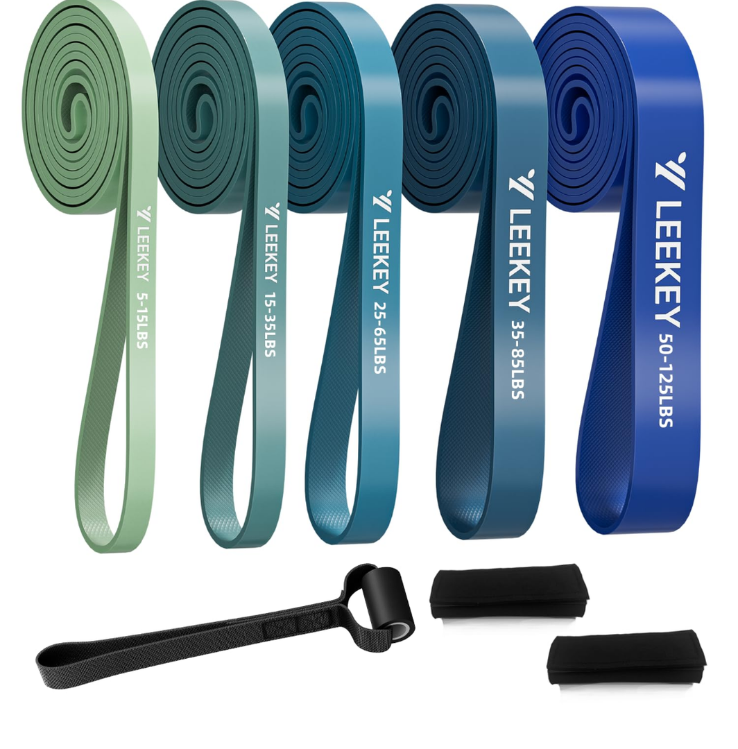 LEEKEY Resistance Bands Set for Pull-Up Assistance & Full-Body Training, Multi-Level Exercise Bands with Bag for Home Workouts, Physical Therapy, Strength Training (Men/Women)