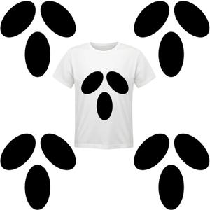 Oudain 4 Pcs Halloween Adhesive Silly Ghost Face Felt Sticker Felt Cute Clothes Sticker for Halloween DIY Projects Costume Decorations(Classic)