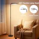 Floor Lamps for Living Room, 36W/2600LM Super Bright LED Floor Lamp with Remote and Touch Control, Stepless Dimmable 69" Tall Standing Lamp with 350 Rotating Head for Bedroom Office
