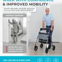 Stander Wonder Rollator Plus with 8-inch All-Terrain Wheels, Lightweight Folding Rolling Walker with Seat, Locking Brakes and Backrest, EZ Fold-N-Go-Rollator for Seniors and Adults, Black Walnut