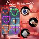 Huquary 6 Pcs Valentine's Day Window Lights Heart Suction Cup Light LED Window Decor Light 6.3 Inch Color Hanging Heart Shaped Suitable for Wedding Anniversary Home Party Decorations Table (6 Colors) (orange, blue, purple, green, pink, red)