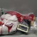 Santa Costume Suit for Men Adults with Fake Belly Pouch,11PCS Claus Set Deluxe Velvet Professional Christmas Suits Red (Large)