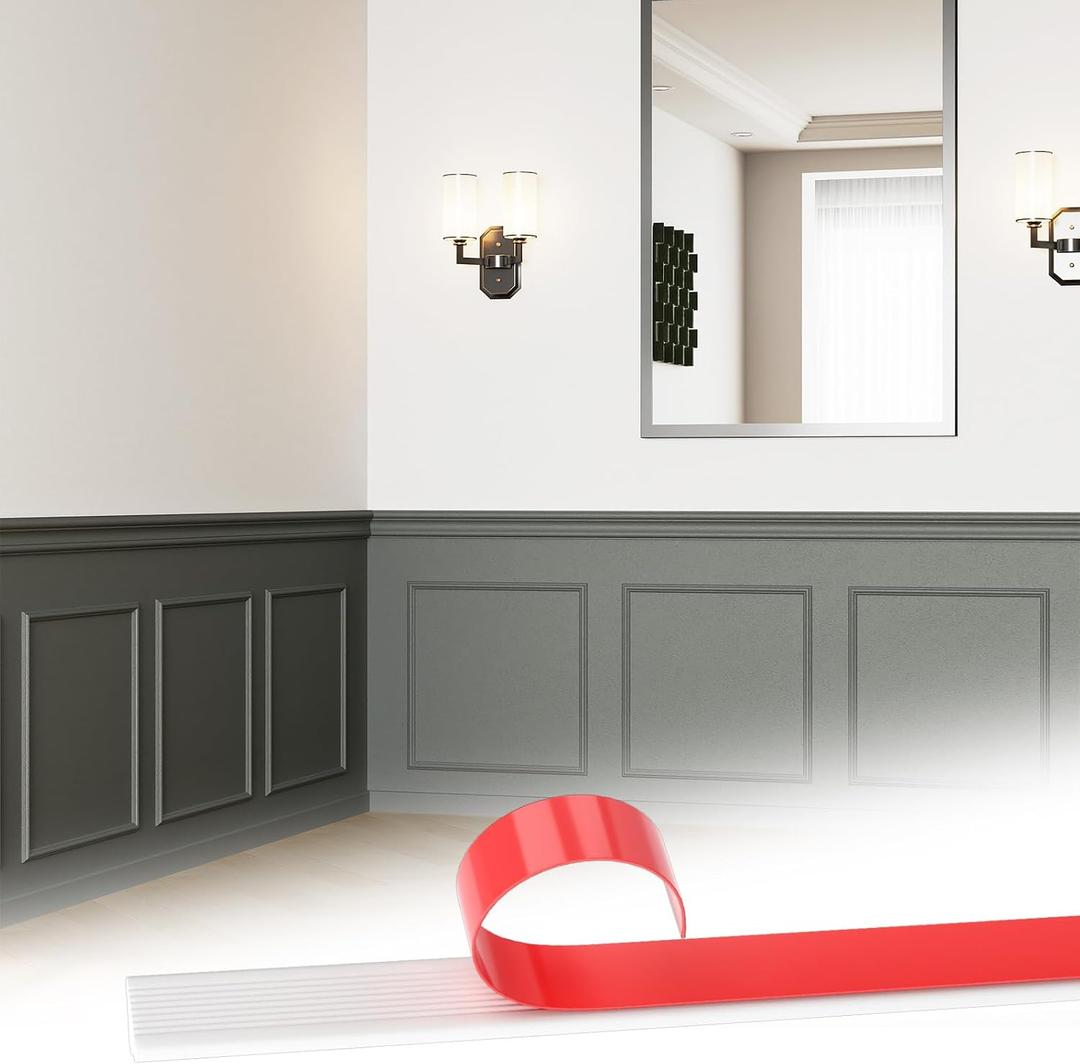 Colingmill Accent Wall Molding Kit Premade Wainscoting Panels Wall Molding Peel and Stick Panel White Pre Cut Trim for Walls Picture Frame Molding for Home Decoration(6 Set,20 x 20 Inch)