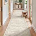 Long Bathroom Rugs Runner - Washable Runner Rugs for Hallway 2x10, Ultra-Thin Soft Kitchen Carpet Runner, Anti Slip Backing Runner Rugs for Entrance, Bedroom, Living Room (2'x10', Beige/Ivory)