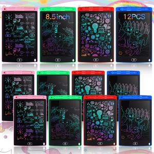 Tinlade 12 Pack LCD Writing Tablets for Kids, 8.5 Inch Erasable Doodle Boards Portable Electronic Drawing Pads, Learning Bulk Toys Gifts for Christmas School(Pink, Green, Red, Blue)
