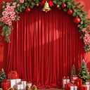 MEETSKY Red Backdrop Curtains for Party Christmas Day Wedding Ceremony Red Curtains Fabric Photography Backdrop Drapes for Birthday Party Baby Shower,5ft x 10ft,2 Panels