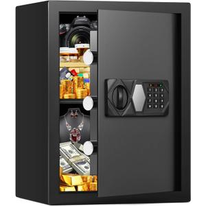 3.2 Cub Fireproof Safe for Home Use, Home Safes Box with Spare Keys and Alarm System, Anti-Theft Fire Proof Safe for Home Business Office