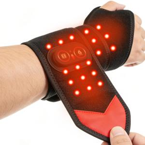 Cordless Hand Wrist Heating Pad with Massage,Tenosynovitis Arthritis Carpal Tunnel,Wrist Pain Relief,Rechargeable 3000mAh Battery,3 Heat Vibration Levels,Heated Wrap Brace,Hot Therapy Gifts