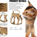 AIWAI Cat Harness and Leash for Walking, Escape Proof Soft Adjustable Vest Harnesses for Cats, Easy Control Breathable Soft Mesh with Control Handle for Large Cat Small Dog, Gift with Patch, Khaki