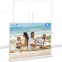 Acrylic Picture Frame 5x7 inches, 4 Pack Clear Plastic Picture Frames Holder Standing,Double Sided Picture Desktop Display for Photo Home Office - Horizontal (7x5")