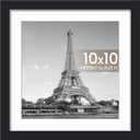 upsimples 10x10 Picture Frame, Display Pictures 8x8 with Mat or 10 x 10 Without, Wall Hanging Square Frames, Black, 1 Pack