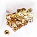 Gold Coins 25 Pcs Miniature 1:6 Scale Metal Coin - St Patrick Leprechaun, Pirate Treasure, Dollhouse Coins (25 Gold Coins)