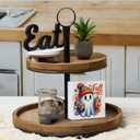 2 x Fall Sign Decor Decorations for Home Coffee Bar Hot Cocoa Sign Autumn Halloween Ghost Decor Decorations for Home Office Kitchen 5 X 5 Inch