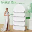 6 ft 4-Tier Champagne Wall Holder for Party, Champagne Flute Wall Holds 32 Glasses, PVC White Display Stand for Wine Glasses, Cake Dessert, Wedding Birthday Indoor Outdoor Party Decorations