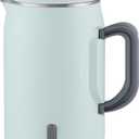 Electric Travel Kettle 0.6L with Folding Handle, Portable 400W Heating Power Boiler Easy to Store, 304 Stainless Steel BPA-Free, One Key Operation, Small and Safety for Camping/Office/On The Go/RV (Green)