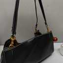 Shoulder Bag Medium Pu Leather Tote Bag For Women Trendy Designer Handbag With Cherry Pendant For Travel Work