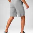 Soothfeel Men's Running Shorts with Zipper Pockets 9 Inch Lightweight Quick Dry Gym Sports Athletic Workout Basketball Shorts for Men (Light Grey, M)