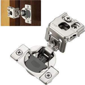 Home Expert 2 Pack (1 Pairs) 1-1/4" Overlay Soft Close Cabinet Hinges, Satin Nickel Stainless Steel Concealed Hinges with 3D Self-Closing for Face Frame Doors & Kitchens
