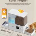 Rojeco 36Cups/8.5L WiFi Automatic Cat Feeder and Gravity Water Dispenser,Stainless Steel Bowls 2-in-1 Large Capacity 5L Food Dispenser with APP and 3.5L Water Fountain for Pets,Dogs,Puppies,Kittens
