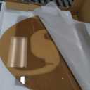 CAJCA Coffee Table for Living Room Mid Century Modern Center Table with Glass Top and Wood, Brown/Walnut (32 Inch)