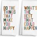 Boho Kids Inspirational Motivational Kitchen Towels Decorative 16x24 Set of 2, Preppy Dish Towels Cloths Dishcloths Gifts for Nursery Teens Dorm, Positive Bathroom Kitchen Hand Towel Decor