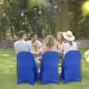 Babenest Spandex Folding Chair Covers Upgraded Universal Stretch Washable Fitted Chair Slipcovers Protector for Wedding, Holidays, Banquet, Party, Celebration (50, Royal Blue)