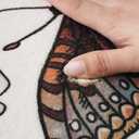 Rugcomf Door Mat Indoor Entrance 2x3 Rug Machine Washable Boho Floral Butterfly Small Area Rug Non-Slip Low Pile Throw Rugs for Entryway Kitchen Front Door Indoor Entrance Entry Kids Room, Beige