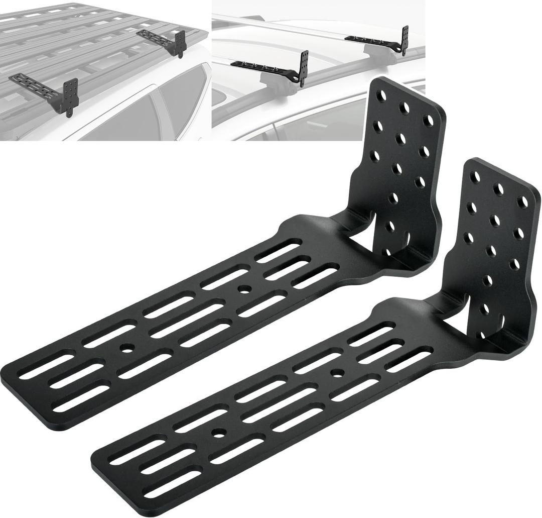 TOPOWN 2PCS Awning Mounting Brackets for Car Roof Rack, Roof Rack Awning Bracket L-Shaped, Awning Mount Brackets Fits 180 Awning / 270 Awning, Awning Mounting Bracket for Cross Bar Heavy Duty