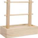 Wooden Crochet Yarn Holder, Double Revolving Yarn Storage for Crochet Yarn Ball Knitting and Crochet Supplies, Multifunctional Sewing Thread Organizer for Sewing Accessories