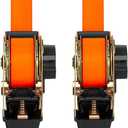 SMARTSTRAPS 10 Retractable Ratchet Straps, 2 Pack  3,000lb Break Strength, 1,000lb Safe Work Load  Haul Motorcycles, Boats, and Appliances with Patented Technology Heavy Duty Ratchet Straps (Orange)