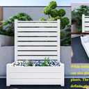 No-Dig Air Conditioner Fence 36" W X 45" H White Vinyl Privacy Fence with Planter Box for Trash Can Pool Equipment (1 Panel)