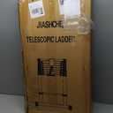 Telescoping Ladder,10.5FT Aluminum Multi-Purpose Collapsible Ladder with Stabilizers and Hooks,Jiashche Portable Extension Ladder for RV or Outdoor Work Silver,330lb Max Capacity