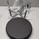 WKWKER Modern Roller Seat PU Leather Low Round Rolling Stool 360° Swivel Small Low Seat with Universal Caster Wheels Foot Stool for Home Office Garage Shop Fitness Sport H：12.4" （Black）