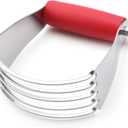 Spring Chef Dough Blender, Top Professional Pastry Cutter, Heavy Duty Baking Tool with Stainless Steel Blades, Medium Size, Red
