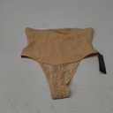 Werena Tummy Control Thong Shapewear for Women Mid High Waisted Body Shaper Underwear Lace Shaping Thong Girdle Panties (Medium, #A1 Mid Rise Beige)