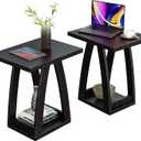 End Tables Living Room Set of 2. Side Tables Living Room. Side Table Beside Sofa. Modern End Table for Home. Black End Tables Set of 2, 19.68 inches x 15.35 inches x 22.44 inches