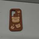 Kawaii 3D Teddy Bear Phone Case for iPhone 16 Pro Max (with Retractable Phone Stand & Grip) Cute Girly Cartoon Soft Silicone Phone Cover for Girls, Kids, Teens, and Women, Brown