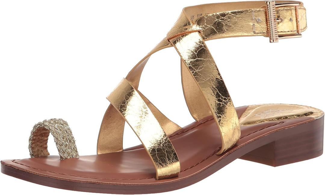 Franco Sarto Women's Ina Strappy Sandal Flat (Beige)
