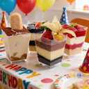 Ginkgo 100 Sets (300 Pieces) 5 oz Dessert Cups with Lids and Spoons, Clear Plastic Parfait Cups, Disposable Appetizer Cups for Pudding, Jello, Mousse, Ice Cream, Party & Catering Supplies