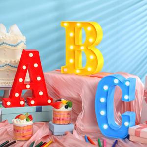 3 Pcs Large LED ABC Back to School Decoration Friend Street Party Favor First Day of School Decor ABC Alphabet Table Decorations Preschool Kindergarten Photo Props Cartoon Story Decor, 8.9 Inch