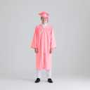 Unisex Matte Graduation Gown and Cap Set with Tassel for Middle High School Bachelor (51, Pink)